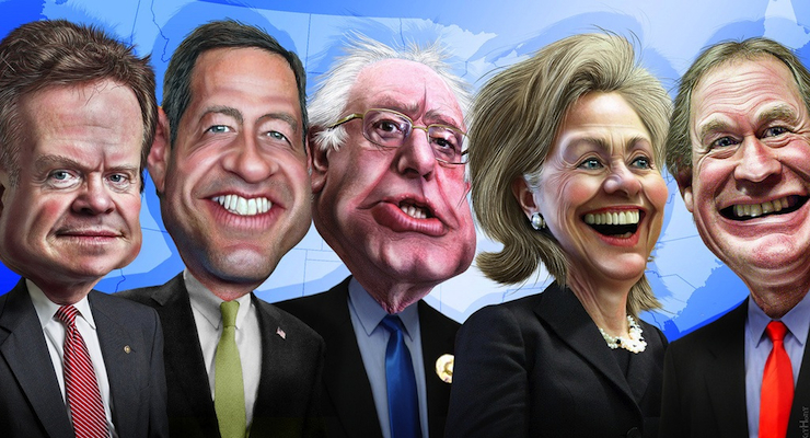 2016-democratic-candidates-caricature