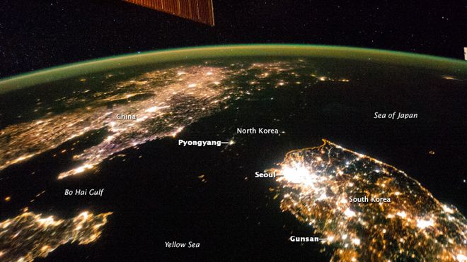north korea from space
