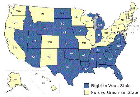 Right to Work Map