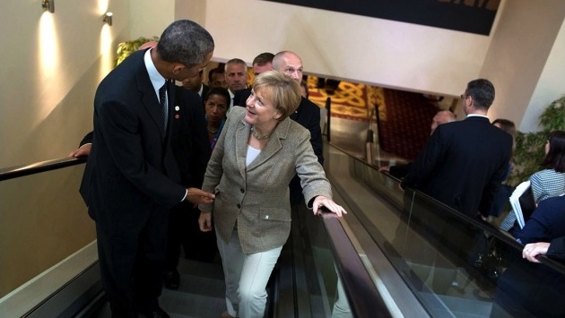 Obama Merkel NATO Summit