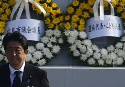 Japan-Prime-Minister-Sinzo-Abe-Peace-Memorial-Park-8-6-15