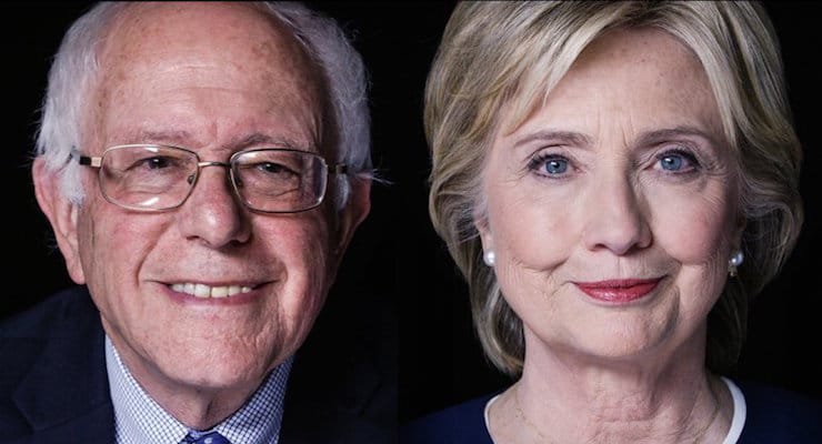 Bernie Sanders and Hillary Clinton