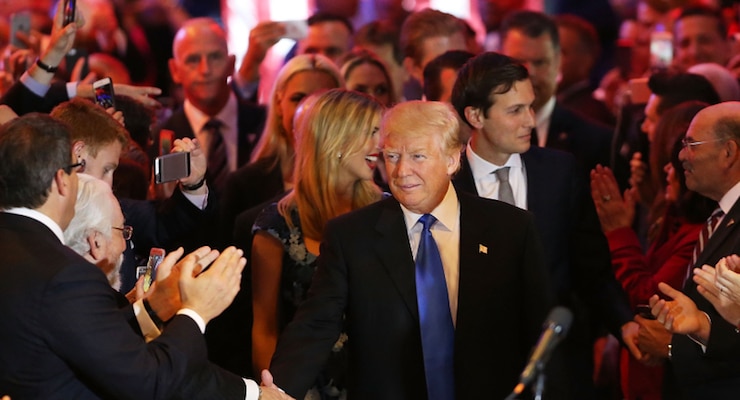 Republican Presidential Candidate Donald Trump Holds Indiana Primary Night Gathering In New York