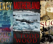Motherland, center, is the third novel in the Connor Murray Series by L. Todd Wood. Currency, left, the first novel and Sugar, right, the second novel, both preceded Motherland in the economic, national security epic.