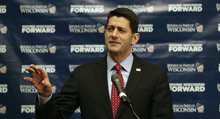 House Speaker Paul Ryan, R-Wisconsin, at a press conference during the Republican Party of Wisconsin 2016 State Convention at the KI Convention Center in Green Bay, Wisconsin, on Saturday, May 14, 2016. (Photo: AP)