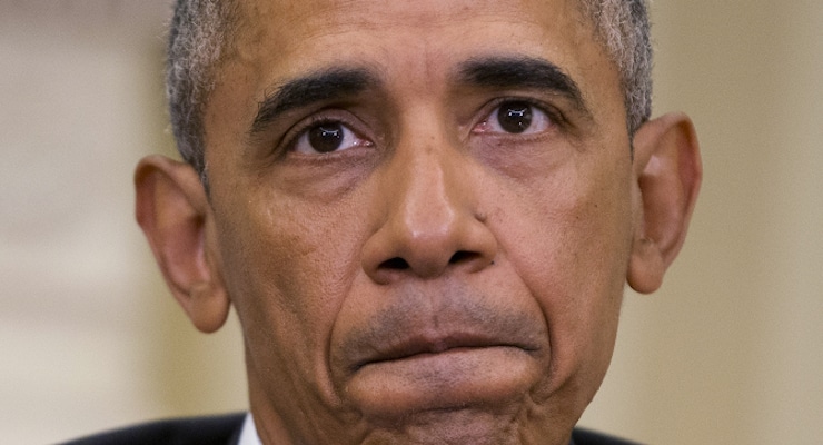 President Barack Obama pauses while speaking to members of the media in the Oval Office of the White House in Washington on Monday, June 13, 2016. (Photo: AP/Pablo Martinez Monsivais)