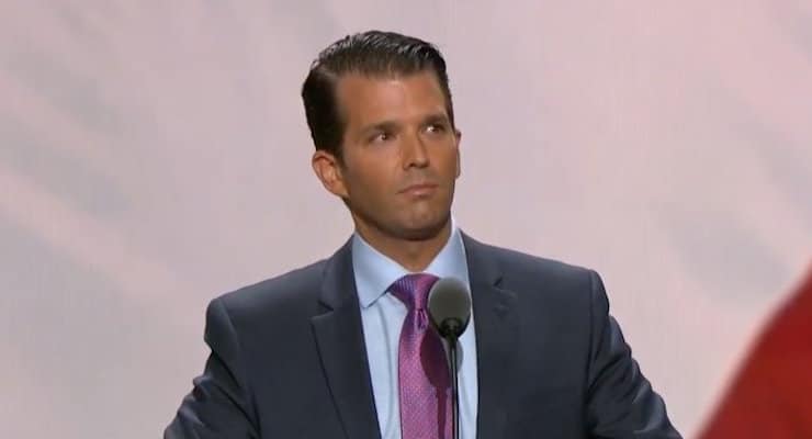 Donald J. Trump Jr. speaks at the Republican National Convention on July 19, 2016 at the Quicken Loans Arena in Cleveland, Ohio. (Photo: PPD)