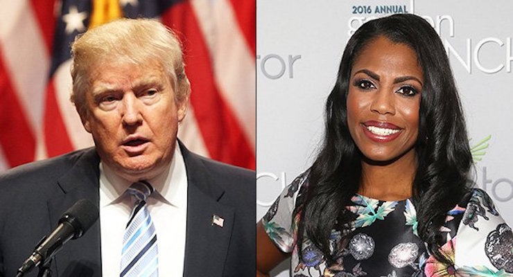 Donald J. Trump, left, the Republican nominee for president, and Omarosa Manigault, right, the director of African-American outreach for the Trump Campaign.