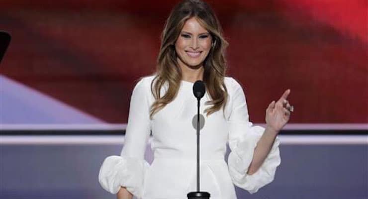 Melania Trump, the wife of Republican presidential nominee Donald Trump, gives a well-received speech to the Republican National Convention in Cleveland, Ohio.
