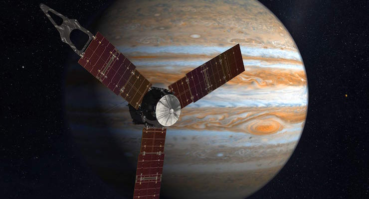 Juno arrives at Jupiter. Image credit: NASA / JPL