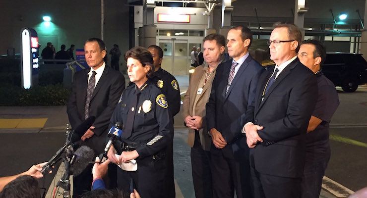 San Diego Police Chief Shelley Zimmerman speaks to reporters amid the shooting of two police officers at a traffic stop. (Photo: Courtesy of the San Diego Police Department via Twitter)