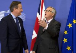 David Cameron with European Commission President Jean-Claude Juncker at EU headquarters in Brussels (PHOTO: AP)