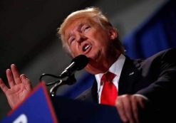 Republican U.S. presidential nominee Donald Trump speaks at a campaign rally at Blair County Convention Center in Altoona, Pa. (PHOTO: REUTERS)