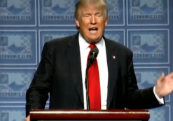 Republican presidential candidate Donald Trump speaks to the Detroit Economic Club on Monday August 8, 2016. (Photo: People's Pundit Daily)