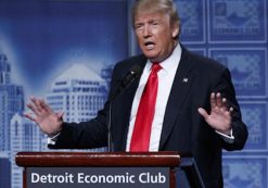 Republican presidential candidate Donald Trump speaks to the Detroit Economic Club on Monday August 8, 2016. (Photo: AP)