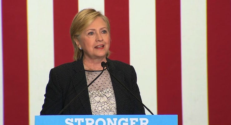 Democratic presidential candidate Hillary Clinton speaks in Warren, Michigan. August 11, 2016. (Photo: AP)
