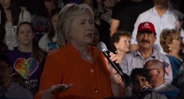 Father of Omar Mateen, the Orlando Islamic terrorist who killed 49 people at the Pulse Nightclub in Orlando, attends a Hillary Clinton rally in Kissimmee, Florida.