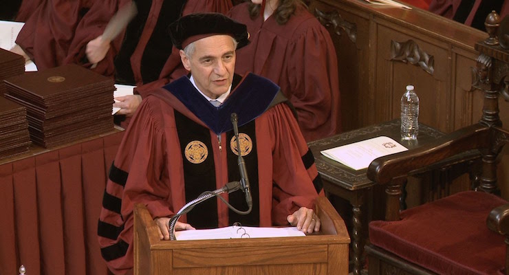 Robert J. Zimmer, President of the University of Chicago, speaks at the 524th Convocation, University Ceremony.