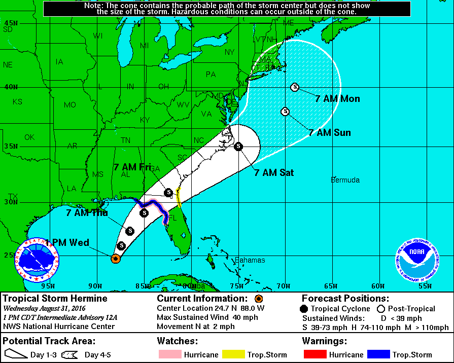 M: Major Hurricane – wind speed greater than 110 MPH