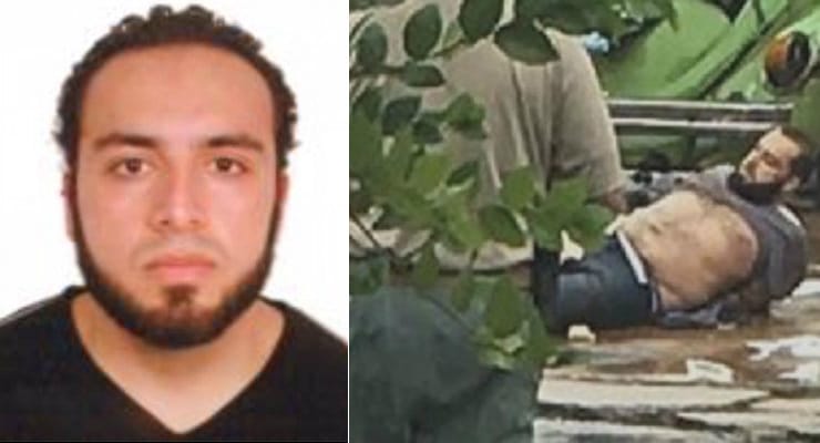 Ahmad Khan Rahami, left, was captured, right, after a shootout with police in Linden, New Jersey. He was wanted in connection with the bombings in New York and New Jersey.