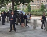 Democratic presidential candidate Hillary Clinton collapses at the 15th anniversary memorial service for the September 11 terror attacks.