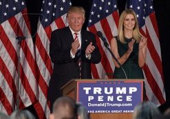 Ivanka Trump, right, applauds as her father, Republican presidential candidate Donald Trump, as he delivers his childcare plan in a policy speech in Aston, Pennsylvania, on September 13, 2016. (Photo: AP/Associated Press)