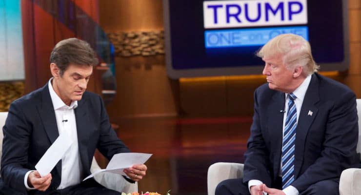 PHOTO: Donald Trump releases medical records for the first time to Dr. Oz on The Dr. Oz Show. (Photo: Screenshot/Sony Pictures)