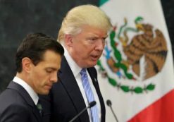 U.S. Republican presidential nominee Donald Trump and Mexico's President Enrique Pena Nieto arrive for a press conference at the Los Pinos residence in Mexico City, Mexico, August 31, 2016. REUTERS/Henry Romero