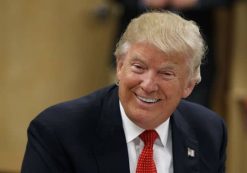 Republican presidential candidate Donald Trump smiles as he meets with students and educators before speaking about school choice, Thursday, Sept. 8, 2016, at Cleveland Arts and Social Sciences Academy in Cleveland. (Photo: AP/Evan Vucci)