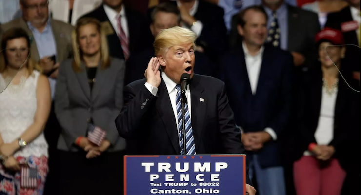 Republican presidential candidate Donald Trump speaks to supporters at a campaign rally in Canton, Ohio, on September 14, 2016. (Photo: Reuters/Mike Segar)