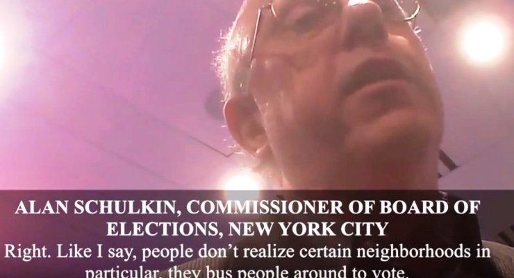 New York City Board of Elections Commissioner Alan Schulkin, a Democrat, on tape explaining voter fraud, or at least one of the many ways Democrats commit mass election fraud. (Photo: Project Veritas Video SS)