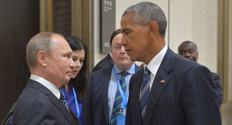 Russian President Vladimir Putin, left, speaks with U.S. President Barack Obama in Hangzhou in eastern China's Zhejiang province, Monday, Sept. 5, 2016. (Photo: Alexei Druzhinin/Sputnik, Kremlin Pool via AP)