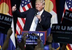 Republican presidential candidate Donald Trump gives a thumbs up as he speaks during a campaign rally, Friday, July 29, 2016, in Colorado Springs, Colo. (Photo: AP/Evan Vucci)