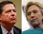 FBI Director James Comey, left, testifies in front of the House Oversight and Government Reform Committee, while Democratic presidential candidate Hillary Clinton, right, talks to reporters on the campaign trail in Florida. (Photos: AP)