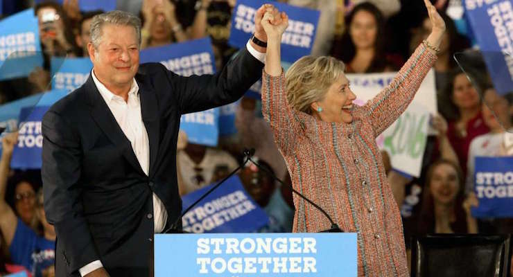 Democratic presidential candidate Hillary Clinton points to the crowd while speaking at a rally at Cuyahoga Community College in Cleveland, Friday, Oct. 21, 2016. (AP Photo/Andrew Harnik)