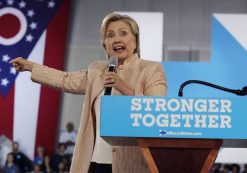 Democratic presidential candidate Hillary Clinton speaks at a campaign event in Cleveland. PHOTO: CAROLYN KASTER/ASSOCIATED PRESS