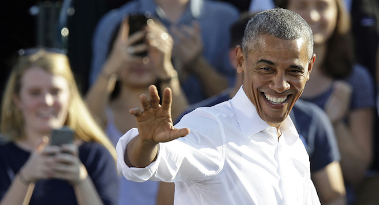 President Barack Obama greets supporters while campaigning for Democratic presidential candidate Hillary Clinton in Chapel Hill, N.C., Wednesday, November 2. (Photo: AP/Associated Press)