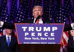 NOVEMBER 8, 2016: Then-President-Elect Donald J. Trump speaks to supporters on Election Night in New York York City. (Photo: Associated Press)