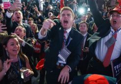 Supporters of Donald Trump cheer as they watch election returns, Nov. 8, 2016, in New York. (Photo: AP/Associated Press)