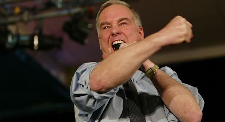 Former Vermont Gov. Howard Dean, an establishment former head of the Democratic National Committee (DNC), sinks his 2004 bid for president screaming on election night. (Photo: AP)