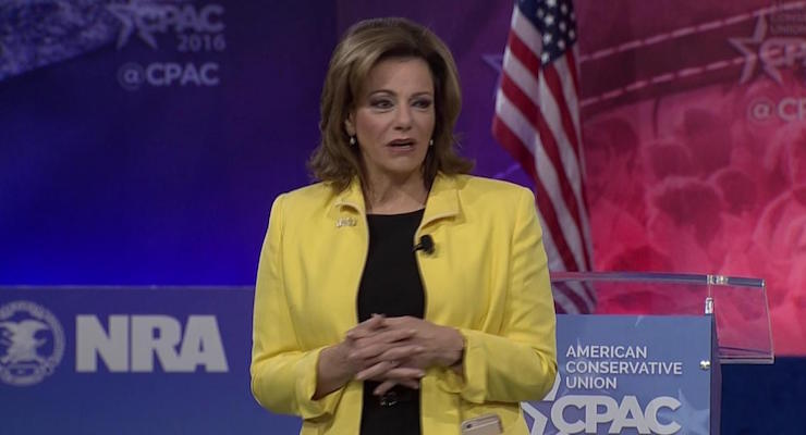 KT McFarland, a national security analyst for Fox News, delivered remarks at the 2016 Conservative Political Action Conference in National Harbor, Maryland.