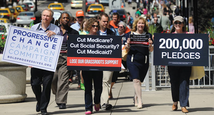 Progressive grassroots activists protest proposed Social Security, Medicaid and Medicare cuts in wake of ObamaCare passage. (Photo: AP)