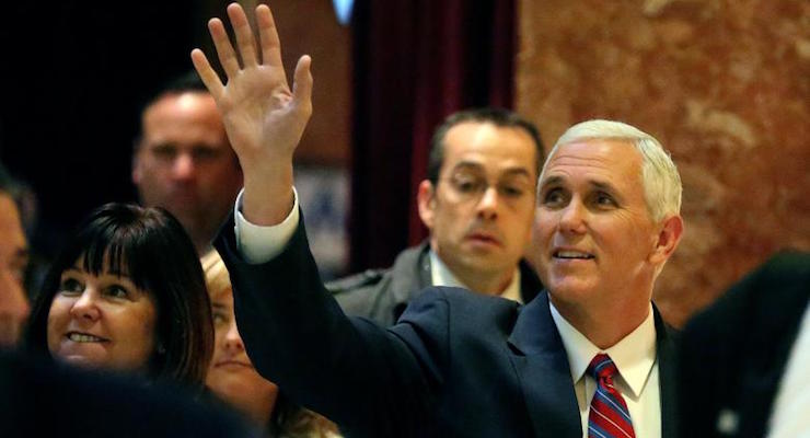 Vice president-elect Mike Pence arrives at Donald Trump's Trump Tower in New York, NY, November 15, 2016. REUTERS/Carlo Allegri