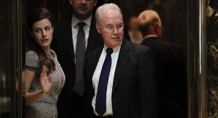 Rep. Tom Price, R-Ga., stands in an elevator as he arrives at Trump Tower, Wednesday, Nov. 16, 2016, in New York. (Photo: AP)