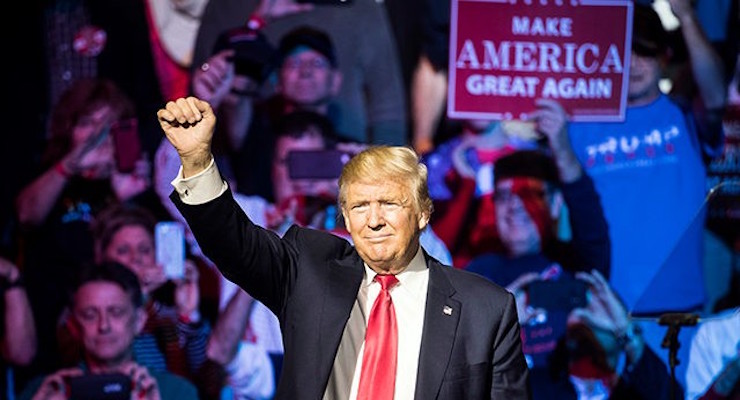 President-elect Donald J. Trump holds a rally in Cincinnati, Ohio on October 13, 2016.