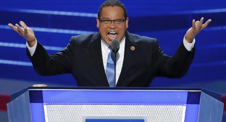 In this July 25, 2016, file photo, Rep. Keith Ellison, D-Minn., speaks during the first day of the Democratic National Convention in Philadelphia. Ellison, a prominent progressive and the first Muslim elected to Congress, has emerged as an early contender to become chair of the Democratic National Committee, backed by much of the party’s liberal wing. (Photo: AP, File)