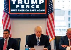 FILE - In this Aug. 17, 2016, file photo, then-Republican presidential candidate Donald Trump participates in a roundtable discussion on national security in his offices in Trump Tower in New York, with Ret. Army Gen. Mike Flynn, left, Ret. Army Lt. Gen. Keith Kellogg. Trump’s transition team is rich with lobbyists, a climate change-denier and an ex-federal prosecutor involved in the mass firings of U.S. attorneys. Kellogg has been working closely with Trump adviser Flynn, advising the Trump campaign on matters relating to foreign policy and national security. (Photo: AP, File)