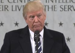 President Donald J. Trump visits the Central Intelligence Agency (CIA) on Saturday, January 21, 2017. (Photo: Screenshot)