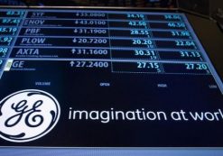 The ticker symbol for General Electric is displayed on a screen on the floor of the New York Stock Exchange July 20, 2015. (Photo: Reuters)