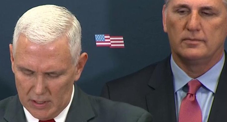 Vice President-elect Mike Pence, R-Ind., and House Majority Leader Kevin McCarthy, R-Calif., attend a press conference with House Speaker Paul Ryan, R-Wis., on Wednesday January 4, 2017.